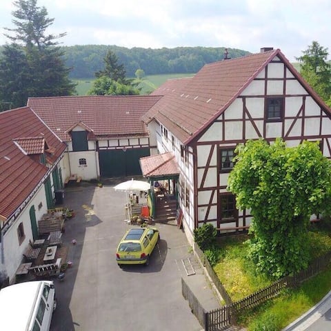 Farm with livestock and organic vegetable cultivation