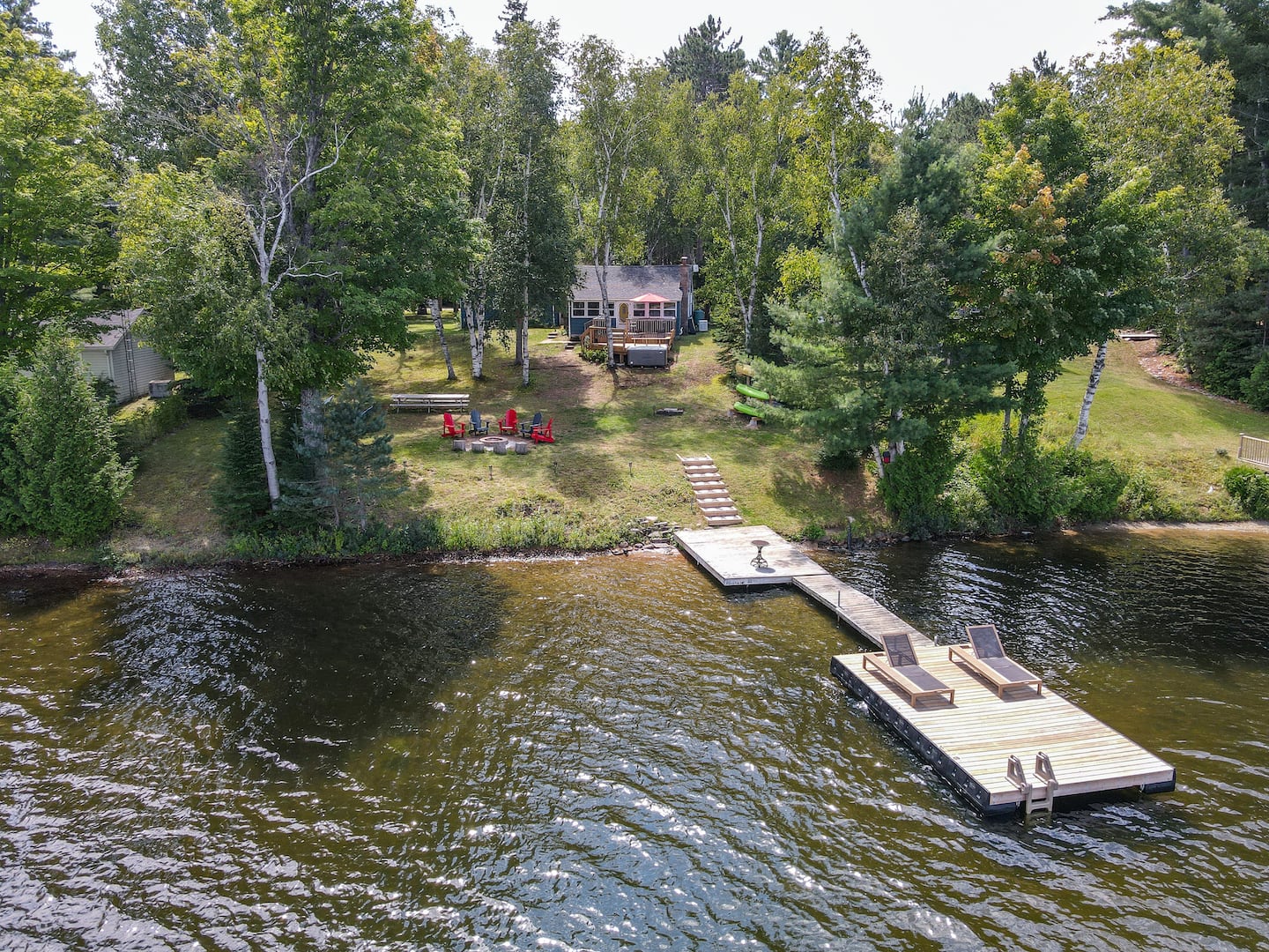 Relaxing in the hot tub with forest views