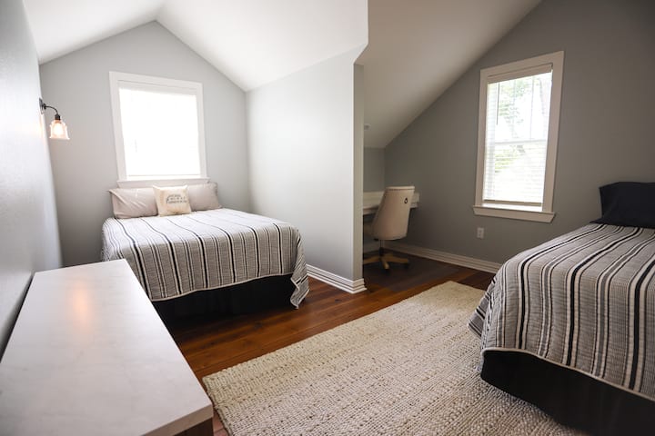 Bedroom 4 Upstairs with 2 Queens and 1 Full.