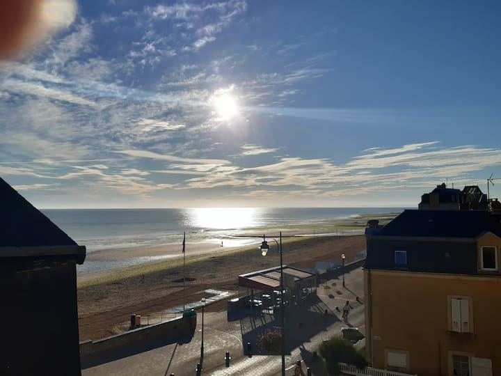 MARCO POLO, vue mer, 20 m  plage , ST AUBIN S/MER