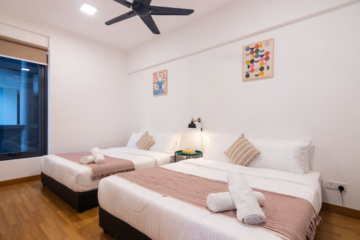 Dormitorio 2 con 2 camas tamaño queen, ¡adecuado para familias grandes!