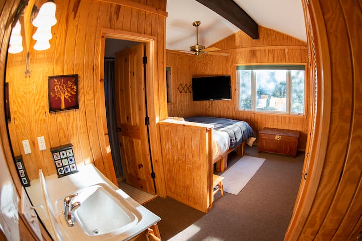 Master Bedroom/Bathroom.  Open the windows to hear the Merced River and enjoy the stunning views!