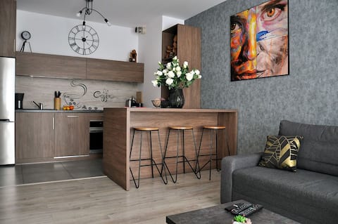 Successful Airbnb property: Q Apart GOLD, 3 Rooms, Air Conditioning, Free Gara in łódź Bałuty