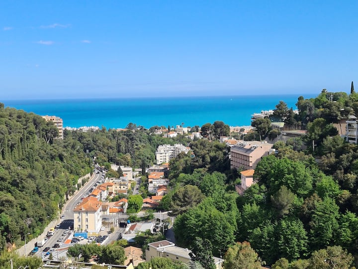 Nice Fabron 4*vue Mer Imprenable, Cadre Verdoyant - Nice