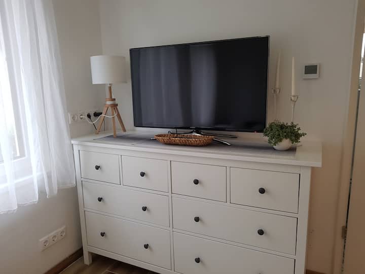 smart TV with internet access. There's no Antenna subscription, but the USB port has over 100 movies to choose from. Netflix or HBO Go can only be used with a private subscription!