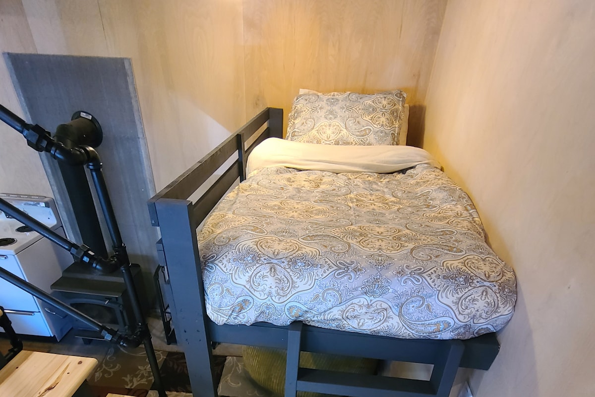The Twin Bunk that was custom built for the space.