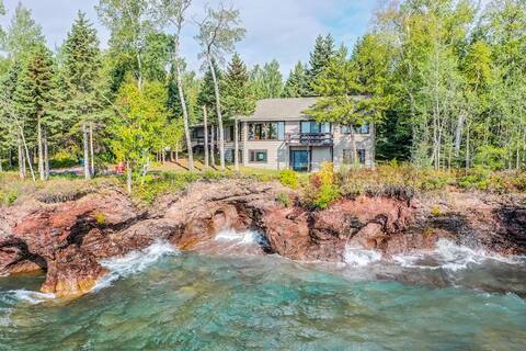 Large home on private Lake Superior shoreline.