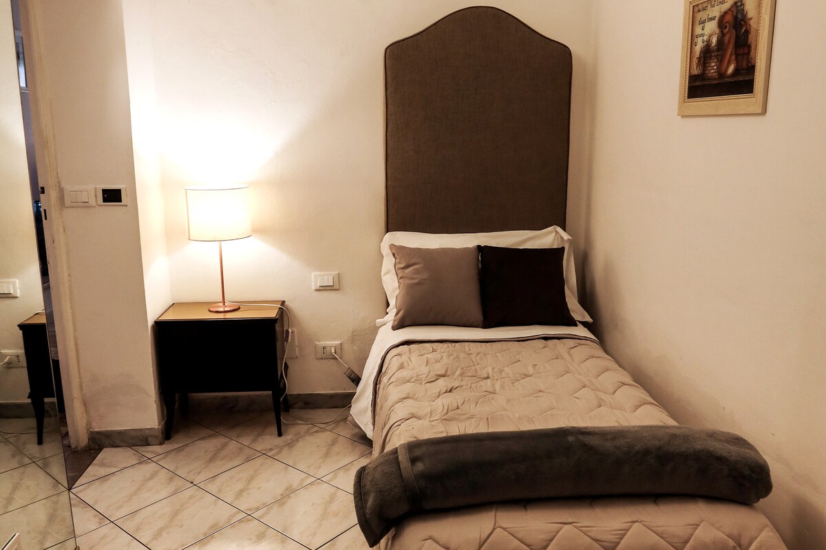 חדר שינה זוגי עם מיטה זוגית, טלוויזיה, מיזוג אוויר 