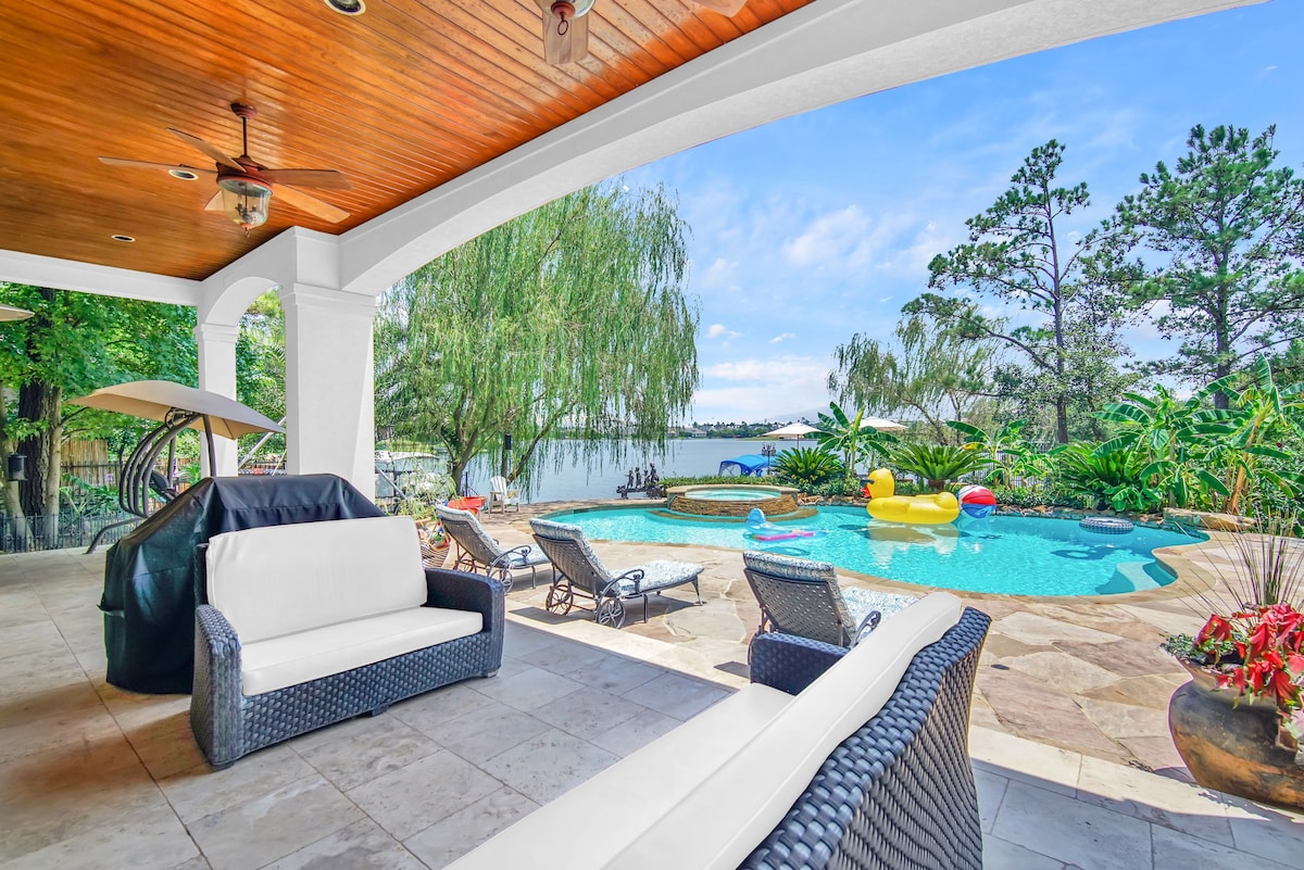 Tranquil Lake Woodlands! Pool & Jacuzzi, Cinema