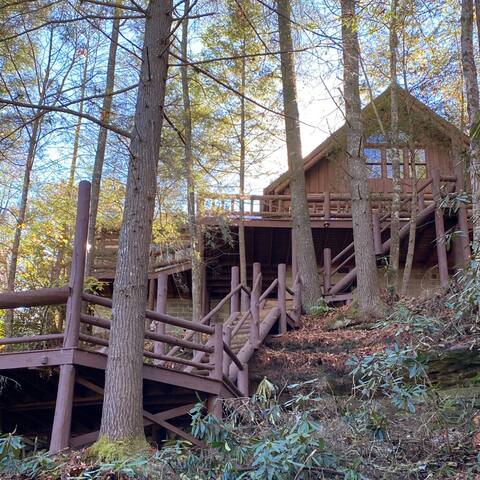 Log Cabin On The Rocks