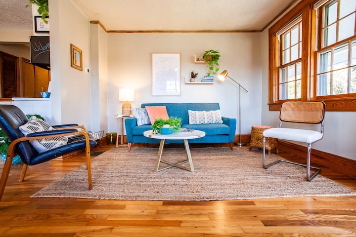 Relax in the vintage-styled living space when you’re not out exploring the area. 