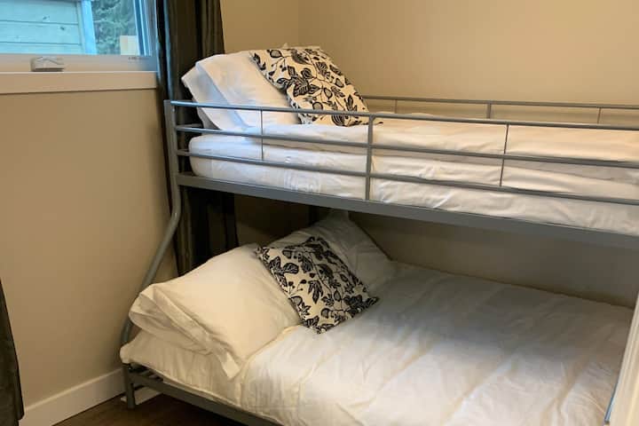 twin over double bunk room, also has a dresser for storage