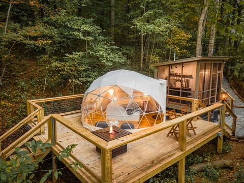 Tiny Geopod in Todd- Hot Tub, Views, Outdoor Oasis