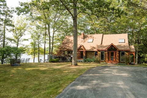 Exceptional Lakefront Home on Sebago, Private Dock