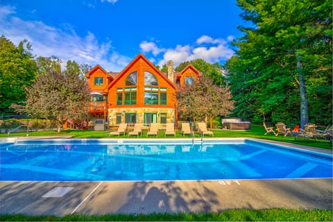 Most Luxury 7000 Sq. ft Log Estate — Pool, Hot Tub