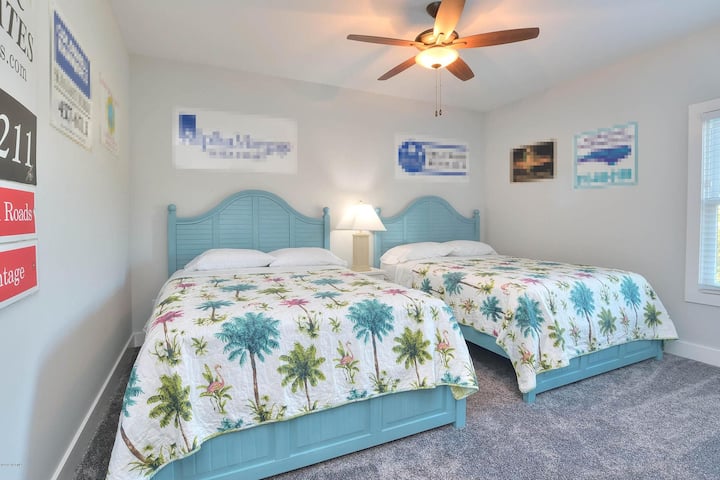 Bedroom #5: Second floor, two queen beds & attached Jack n Jill bath