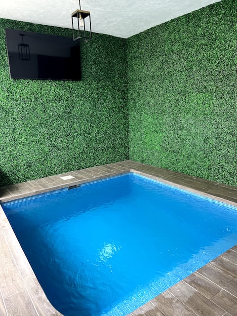 Private indoor pool (heated), cool house