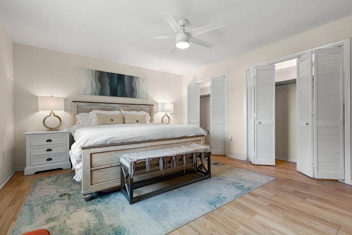 Large 2nd bedroom with king bed and ample closet space