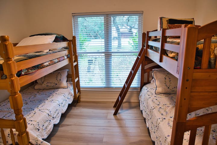 Bedroom #2 with two sets of bunk beds.