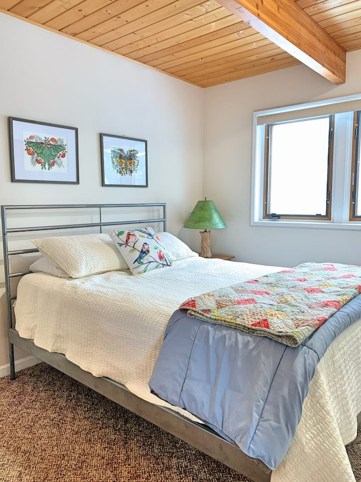 First floor bedroom is private and cozy