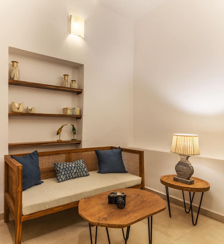 The Living room with the ambient lighting for a perfect evening with family & friends.