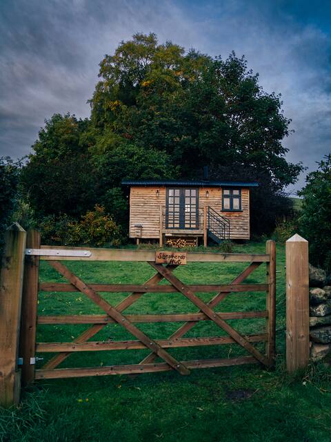 Shepherds Hut on our farm, close to Alton Towers