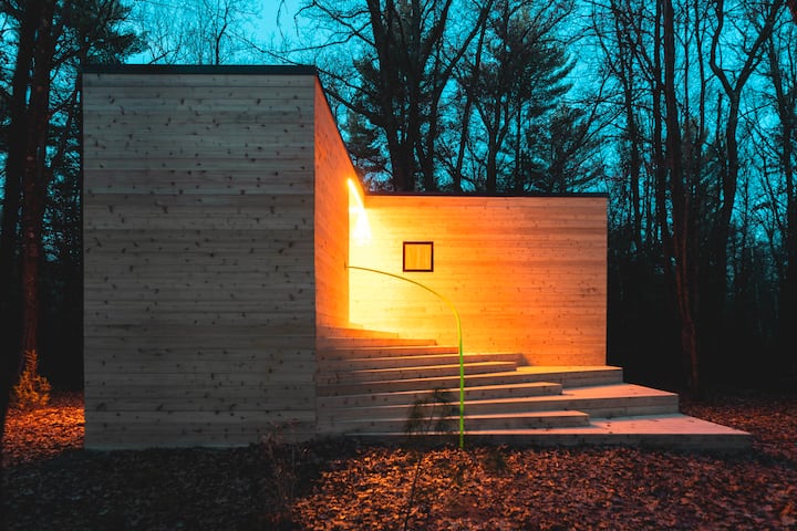 outisde of a tiny house airbnb