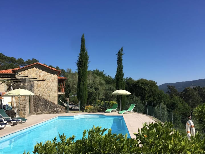 Farmhouse with pool in scenic, tranquil location