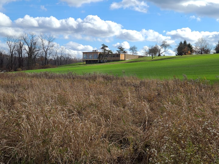 Glasshouse overlooking the Great Marsh Farm stays for Rent in