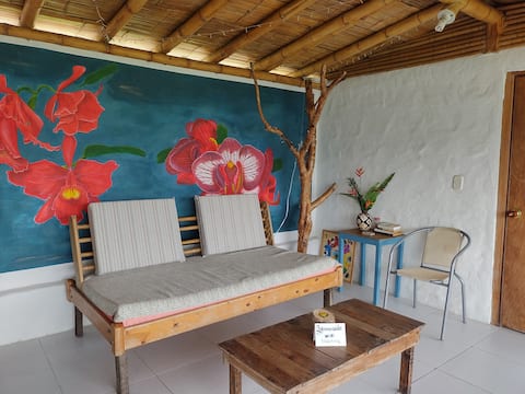 Top performing Airbnb: Rustic cabin in the countryside, 2 bedrooms, kitchen, bathroom. in La Vega