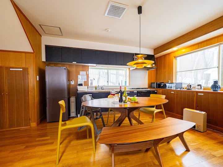 Open BBQ on the wooden deck in luxury villa including Nasu Highland Park