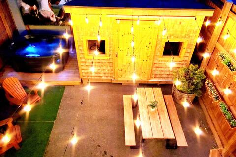 Downtown House with Relaxing Spa & Cozy Fireplace!