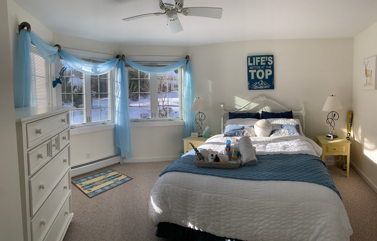 You'll feel like royalty in a castle looking out the curved tower window of our winter room.