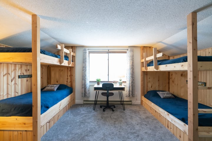 Bedroom #3 (a.k.a. Bunk Room/Office) with view of forest