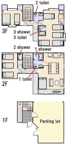 NGK)Free parking lot/ 3BR, 11bed/3shower & 3toilet gallery image 5