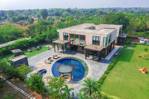 Pranaam@Alibaug 6 BHK-Luxury villa w/ lawn,pool