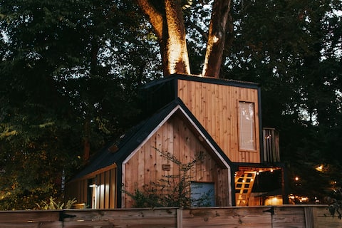 Magical Treehouse + Tiny Home + Hot Tub