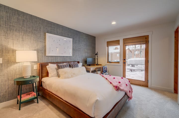 1st Floor - Queen Room - located on the first floor, private, with an ensuite bathroom and direct access to the back fenced deck area.