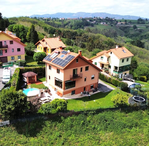 Beautiful Villa 5 minutes from Oviedo, Hot tub+Gym