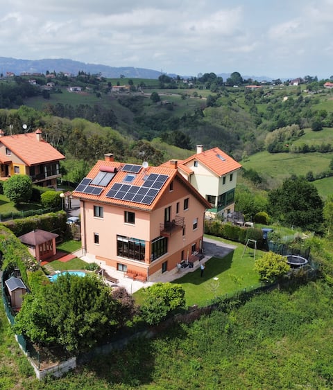 Beautiful Villa 5 minutes from Oviedo, Hot tub+Gym