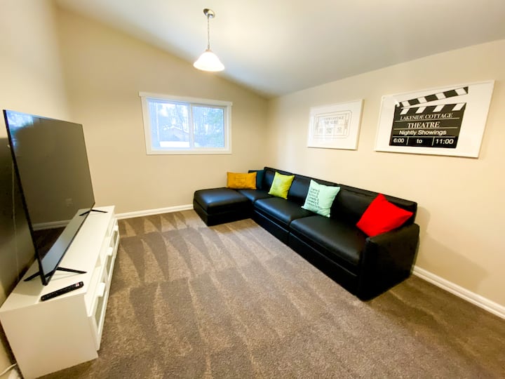 Theatre on Second Floor with 80 inch TV