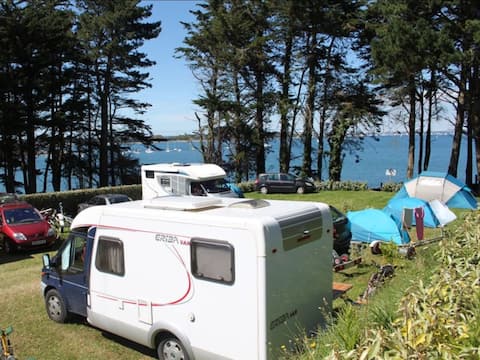Camping place caravaning, tent or van sea view
