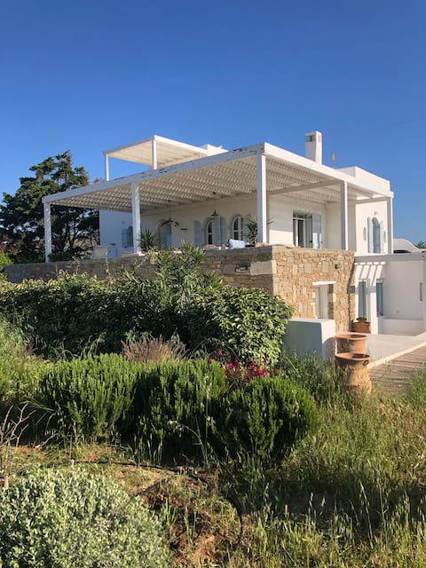 Sea view house and annex in olive trees with pool