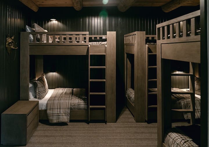 Bunk Room with 6 Beds, Dedicated Bath & Shower, and Entertainment + Gaming Room