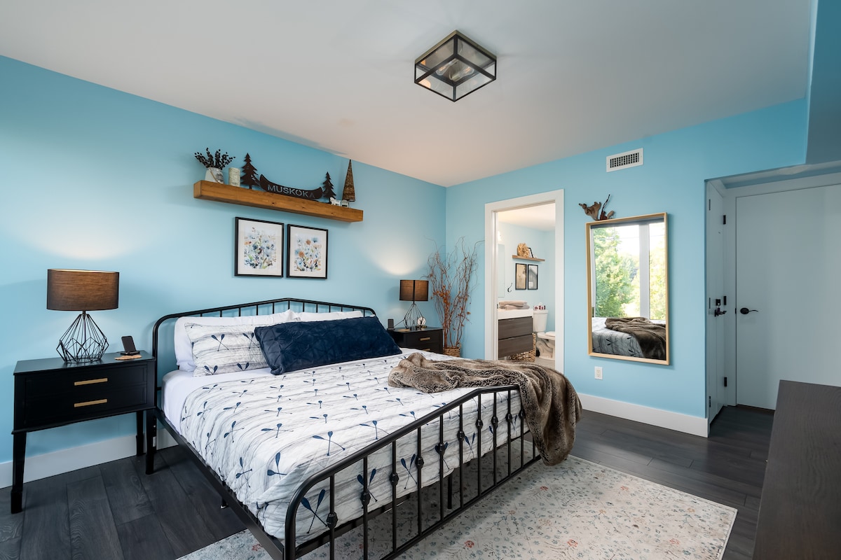 Master bedroom with king bed and ensuite.