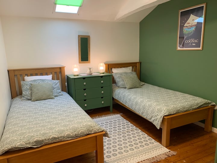 Dhoma e gjumit e gjelbër