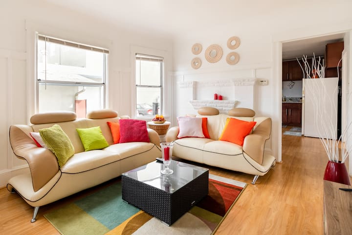 5 minutes to shops restaurants and bart station