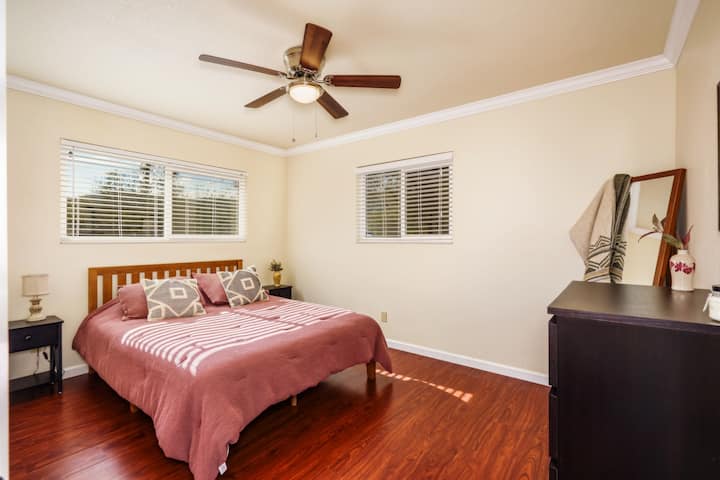 Unicorn room with queen bed. Can you find the unicorn? (It’s not picture here).