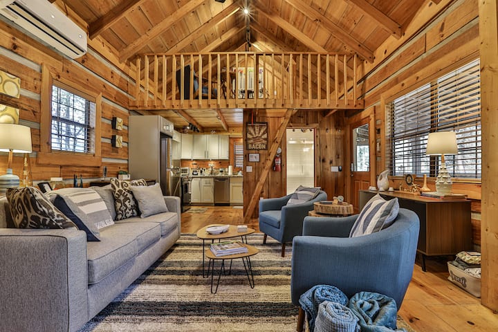 Open concept living area and loft