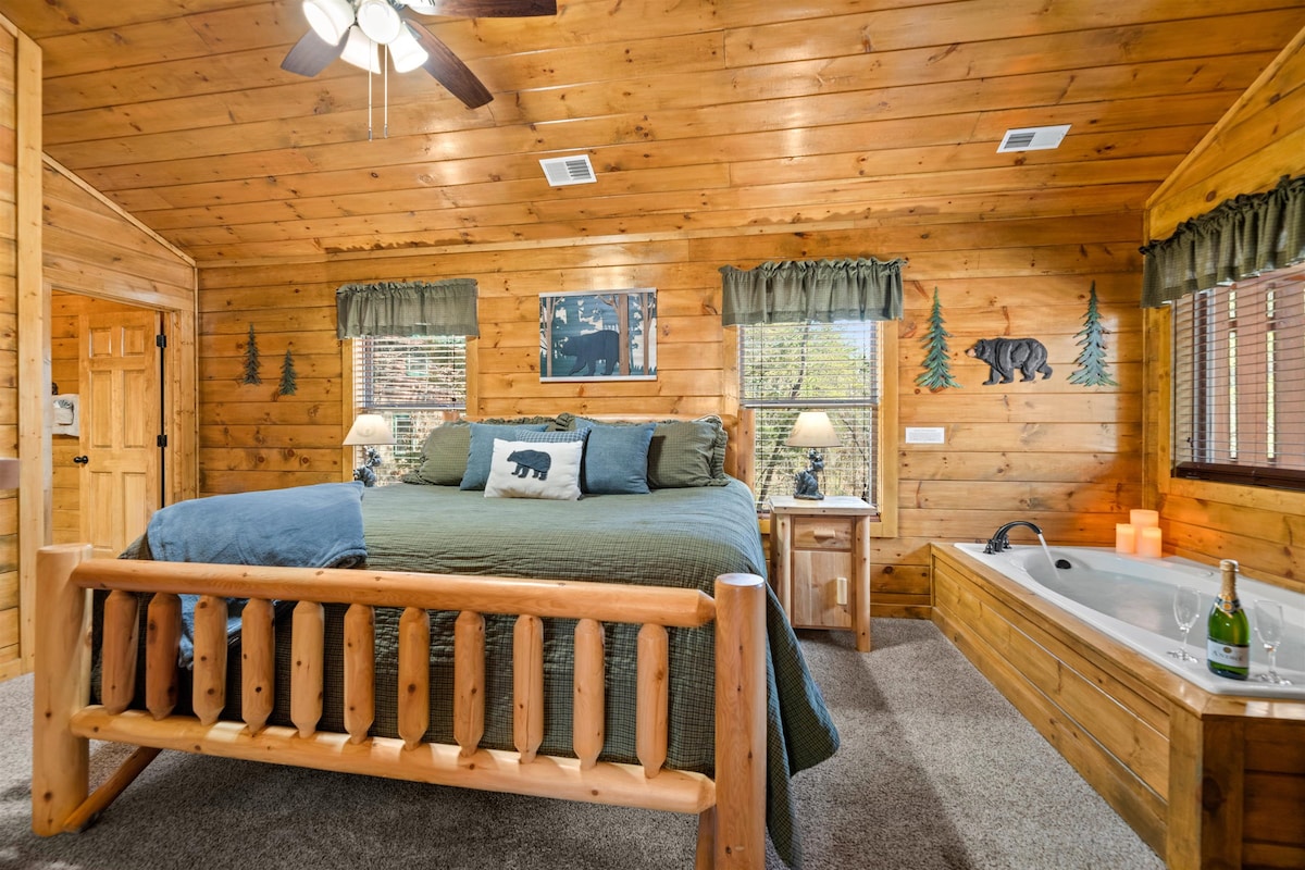 1st Master bedroom on main level with a luxurious King bed.